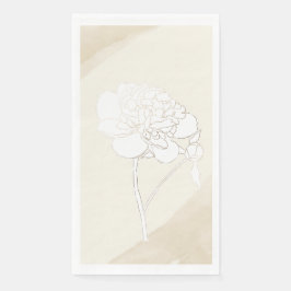 Witte pioenen bloesems bruiloft servet