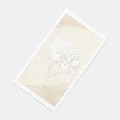 Witte pioenen bloesems bruiloft servet (Hoek)