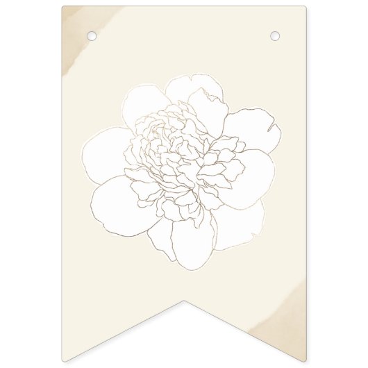 Witte pioenen bloesems bruiloft vlaggetjes (Tweede vlag)