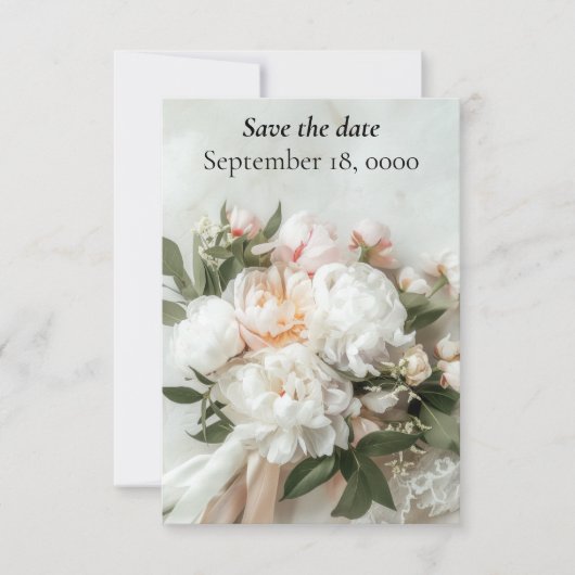 Witte pioenen boeket met kant (Voorkant)