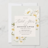 Witte pioenen | Elegant bloemig Vrijgezellenfeest Kaart (Voorkant)