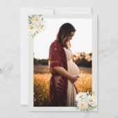 Witte pioenen | Foto Baby shower Kaart (Achterkant)