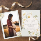 Witte pioenen | Foto Baby shower Kaart