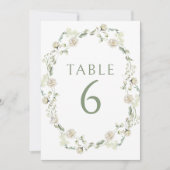 Witte pioenen groen verlaat krans bruiloft kaart (Voorkant)