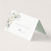 Witte pioenen, Rozen en eucalyptus bloemenplaats Kaart (Voorkant)