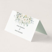 Witte pioenen, Rozen en eucalyptus bloemenplaats Kaart (Achterkant)