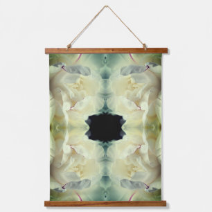 Witte pioenroos bloemblaadjes sluiten Abstract Hangend Wandkleed