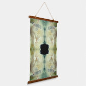 Witte pioenroos bloemblaadjes sluiten Abstract Hangend Wandkleed (Gebogen)