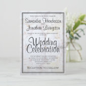 Witte Pioenroosbloemen & Harten Reflecties Bruilof Kaart (Staand voorkant)