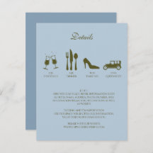 Witte Pioenrozen met Lichtblauw DETAILS Uitnodigin