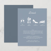 Witte Pioenrozen met Stofblauw DETAILS Uitnodiging