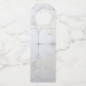 Witte Pioenrozen Modern Schrift Trouw Dankjewel Flessenhanger (Achterkant)