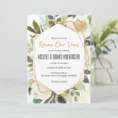 Witte Pioenrozen Waterverf Bloemige Hernieuwing va Kaart (Staand voorkant)