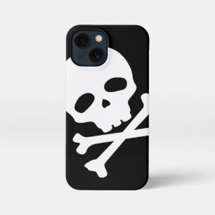 Witte piraat schedel op zwart iPhone 13 mini hoesje