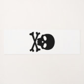 Witte Pirate Skull op zwarte achtergrond Yogamat (Achterkant (horizontaal))