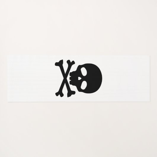 Witte Pirate Skull op zwarte achtergrond Yogamat (Achterkant (horizontaal))