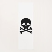 Witte Pirate Skull op zwarte achtergrond Yogamat (Achterkant)