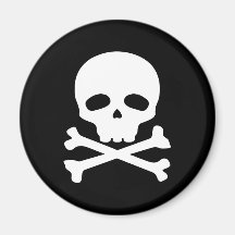 Witte piratenschedel op zwarte achtergrond