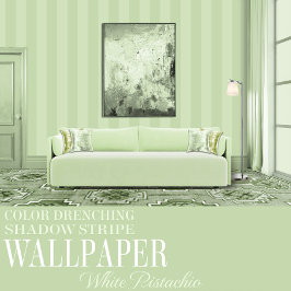 Witte Pistache Zes Inch Groene Schaduw Streep Behang