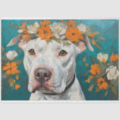 Witte Pit Bull  Decoupage Tissuepapier (Voorkant)