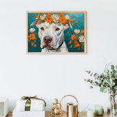 Witte Pit Bull  Decoupage Tissuepapier