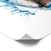 Witte Pitbull met Blauwe Ogen Poster (Hoek)