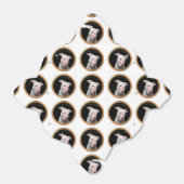 Witte pitbull met rode kussen over zijn gezicht. bedankdoosjes (Uitgevouwen)