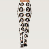 Witte pitbull met rode kussen over zijn gezicht. leggings (Achterkant)