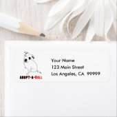 Witte Pitbull Puppy ADOPT-A-BULL Etiket (Insitu)