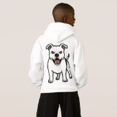 Witte Pitbull Rode Ogen Boze Cartoon Hond Cadeau (Achterkant volledig)
