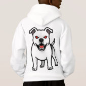 Witte Pitbull Rode Ogen Boze Cartoon Hond Cadeau (Achterkant)