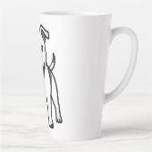 Witte Pitbull Rode Ogen Boze Cartoon Hond Cadeau Latte Mok (Rechts)