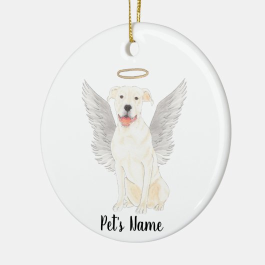 Witte Pitbull Staffy Sympathie Herdenking Keramisch Ornament (Links)