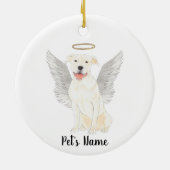 Witte Pitbull Staffy Sympathie Herdenking Keramisch Ornament (Achterkant)