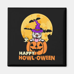 Witte Pitbull Witch Hondenliefhebber Happy Hallowe Magneet