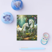 Witte Pixie Fantasy Paarden in Magische Tuin, Flyer (Enkel)