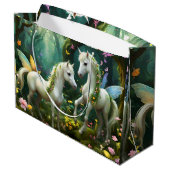 Witte Pixie Fantasy Paarden in Magische Tuin, Groot Cadeauzakje (Achterkant Gekanteld)