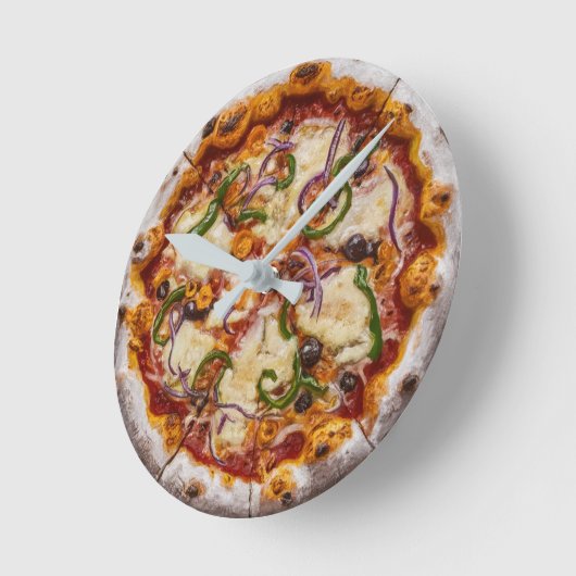 Witte pizza ronde klok (Hoek)