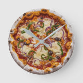 Witte pizza ronde klok (Voorkant)