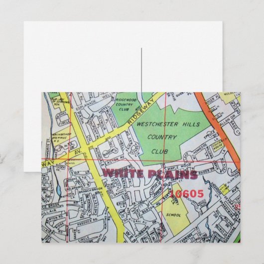 WITTE PLAINEN, NY  Briefkaart Kaart (Voorkant / Achterkant)