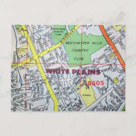 WITTE PLAINEN, NY Briefkaart Kaart
