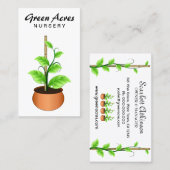 Witte Plant kinderkamer Visitekaartjes Sjabloon (Voorkant / Achterkant)