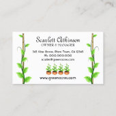 Witte Plant kinderkamer Visitekaartjes Sjabloon (Achterkant)