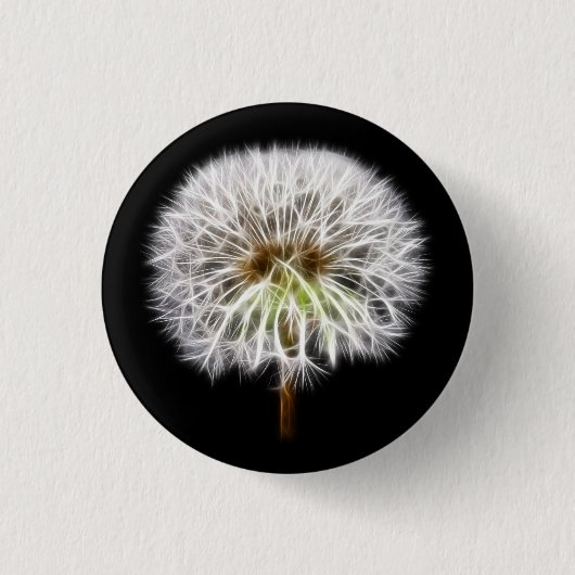 Witte Plant van de Dandelion Ronde Button 3,2 Cm (Voorkant)