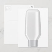 Witte plastic fles voor shampoo briefkaart (Voorkant / Achterkant)