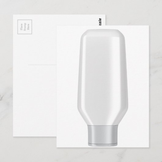 Witte plastic fles voor shampoo briefkaart (Voorkant / Achterkant)