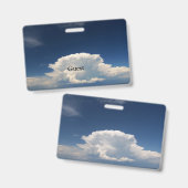 Witte Pluizige Wolk Badge (Voor- en achterkant)