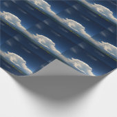 Witte Pluizige Wolk Cadeaupapier (Hoek)