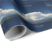 Witte Pluizige Wolk Cadeaupapier (Rol Hoek)
