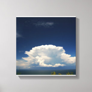 Witte Pluizige Wolk Foto Canvas Afdruk